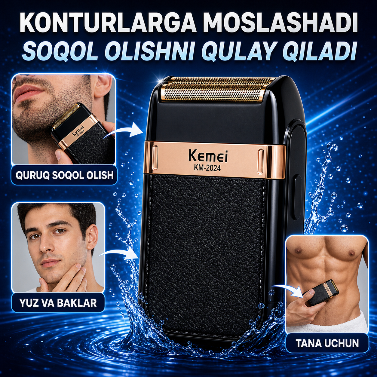 Yuz konturlariga moslashadi